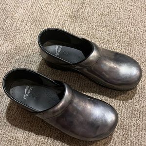 Grey Metallic Dansko Clogs